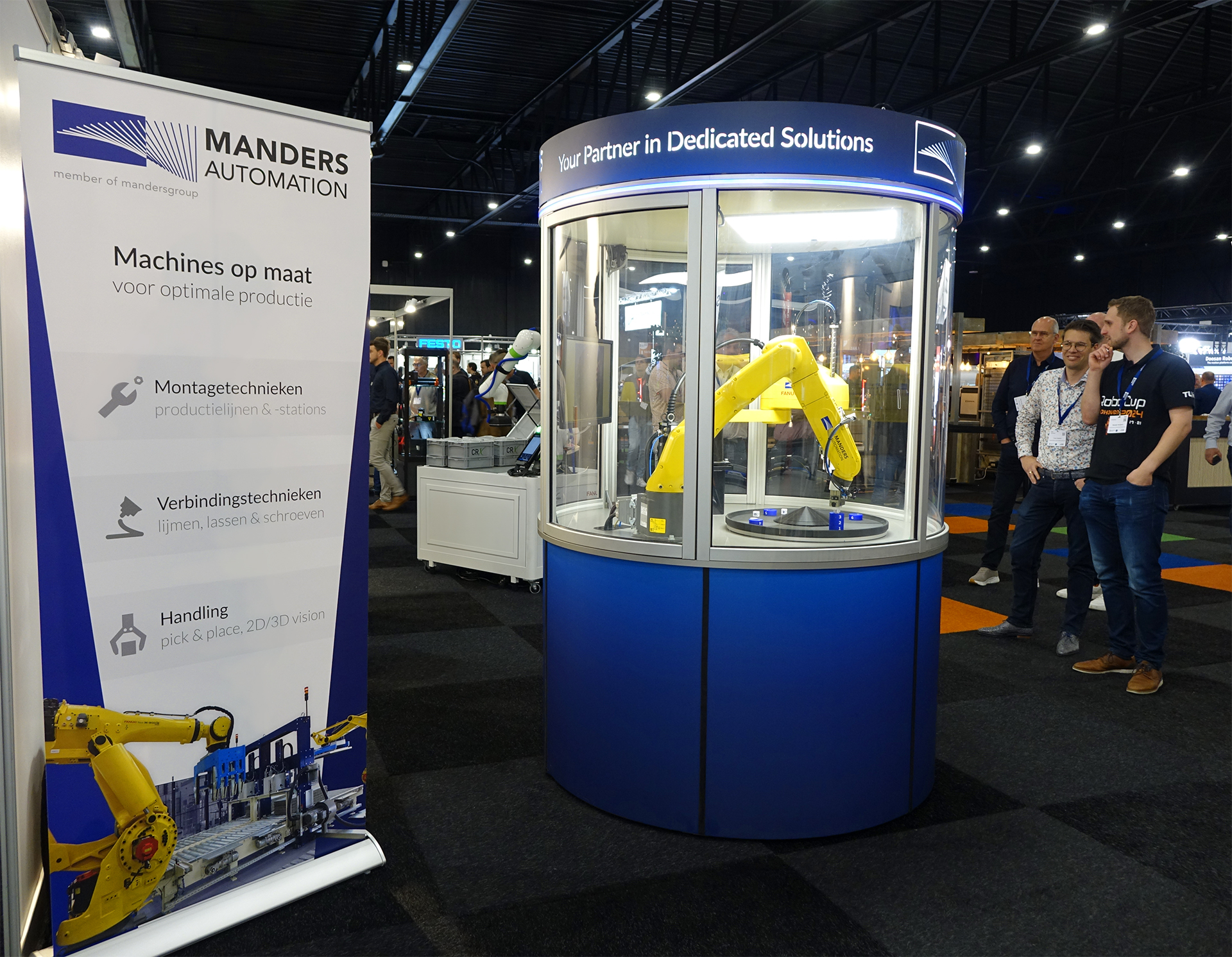 De beursstand van Manders Automation op de Vision, Robotics & Motion beurs van 2024.