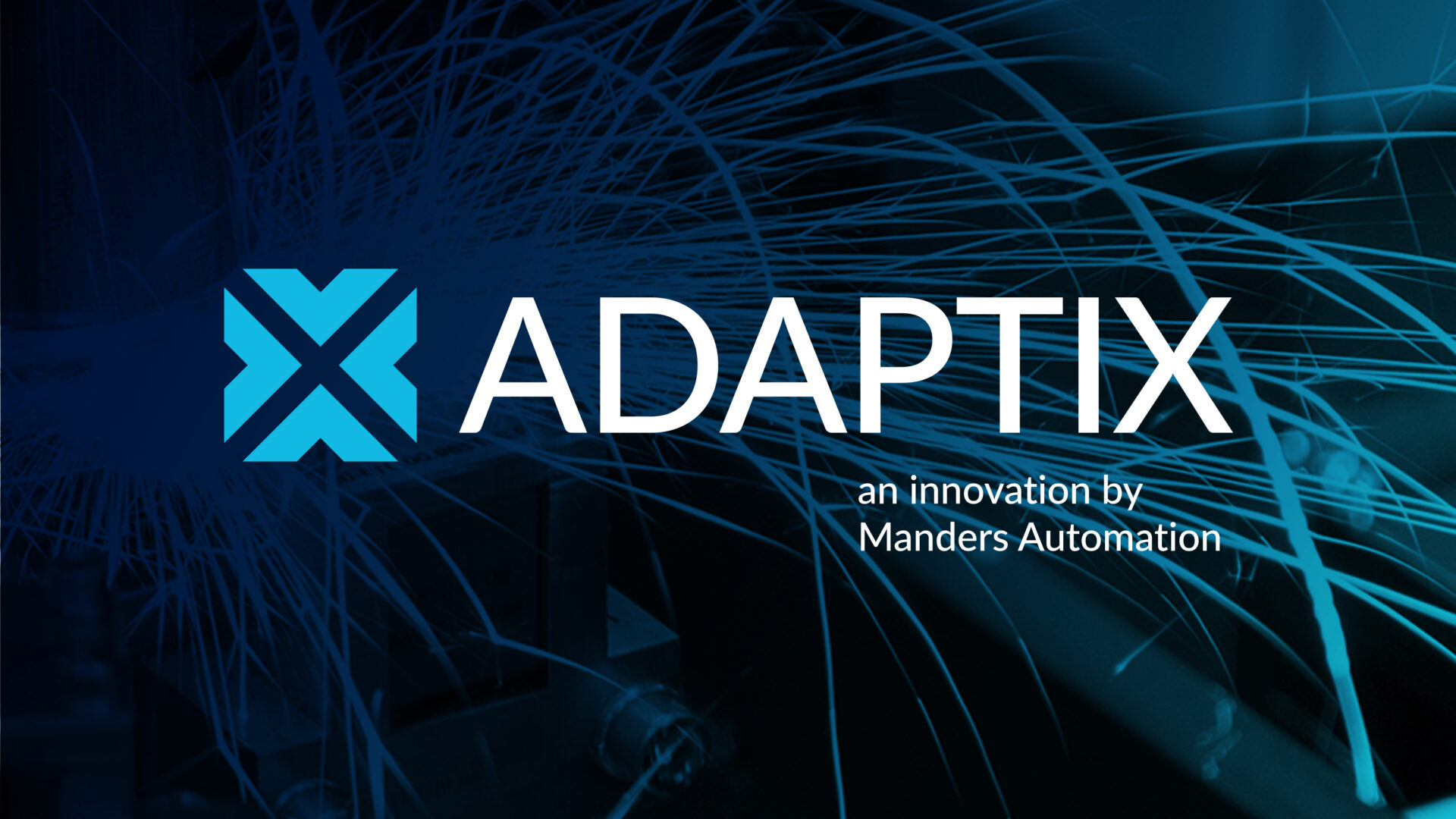 ADAPTIX by Manders Automation logo on a blue blackground